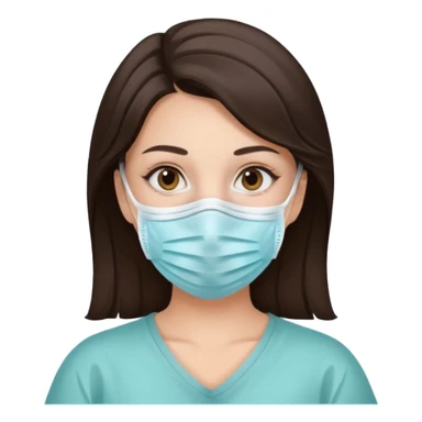 Surgical Face mask on a brunette girl  sticker