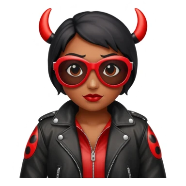 a badass villain ladybug beetle thug with sunglasses and a leather jacket sticker