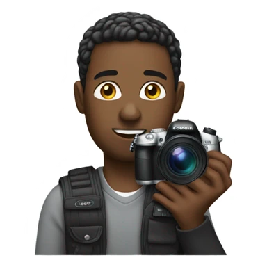 Black guy with canon camera  sticker