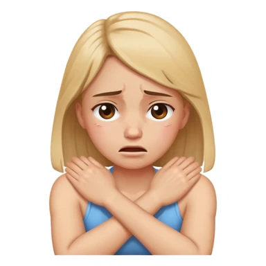 arms crossed holding neck crying girl sticker