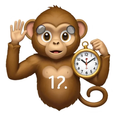 Emoji de mono diciendo tenes hora? sticker