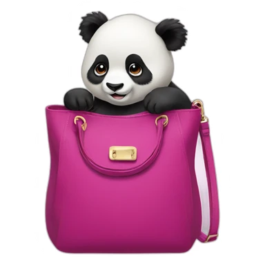 Panda with fashionable purse sticker
