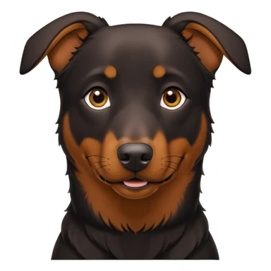 Black & Fire (brown) Beauceron of 1 y.o with black eye  sticker