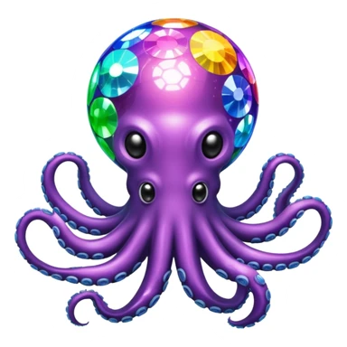 boule disco et poulpe sticker