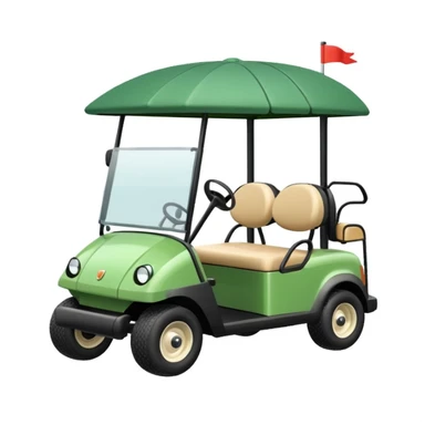 Cute golf cart emoji sticker