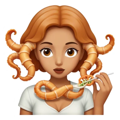 Make this girl eating calamari  sticker