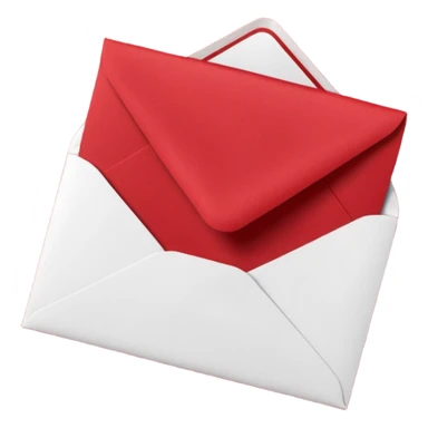 red greeting card with envelope sticker