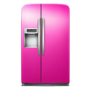 Realistic modern metallic hot pink fridge isolated.  sticker
