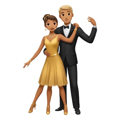 2 danseurs, une femme et un homme- la femme danse devant le mec, le mec est bcp plus grand qu'elle avec un gros nez- les bras de la femme sont autour du coup de l'homme  sticker