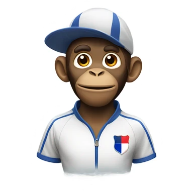 Monkey dressed like a French football trainer sticker