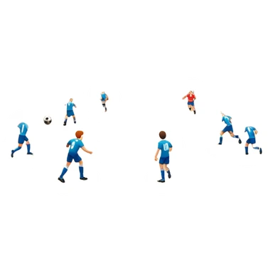 A mini-football match in an indoor sports hall with wooden flooring and clear field markings. The scene shows a vibrant game in action, with players positioned on the court, the goalposts visible, and the atmosphere filled with energy and focus. sticker