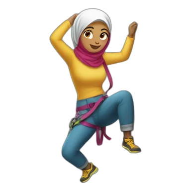 hijabi rock climbing sticker