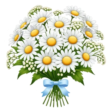 daisy and babies breath bouquet  sticker