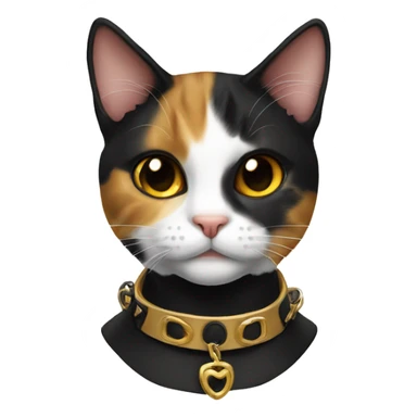 Calico cat with black and gold collar sticker