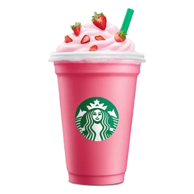 Pink drink Starbucks with strawberries in cup no whipped cream no straw sticker