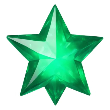 3D medium sized normal emerald star sticker