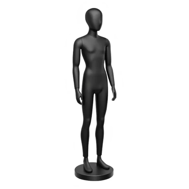Minimalistic flat vector icon, iOS style, thin black contour on white background. Matte black mannequin in front of in 3D monochrome style. sticker