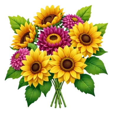 Sunflower and Dahlia bouquet  sticker