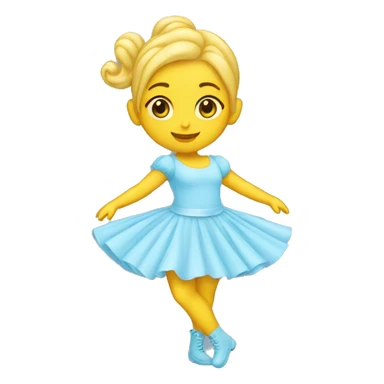 Yellow Dancer girl wearing light baby blue sticker