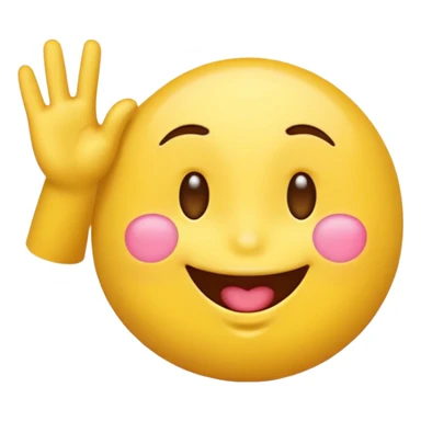 The yellow emoji is blowing a kiss with its hand. sticker