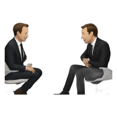 macron speaking with elon musk sticker