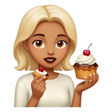 Girl eating desert sticker