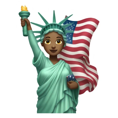 Lady liberty with American flag sticker