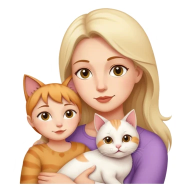 Mother daughter and cat sticker