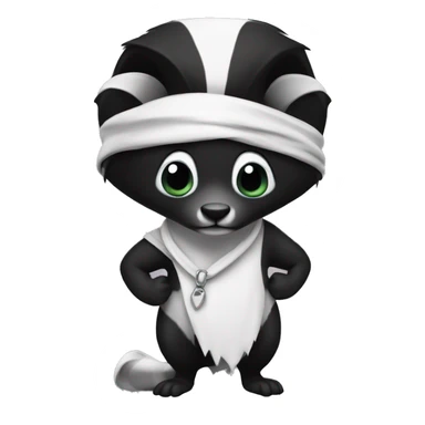 skunk with a black and white bandana sticker