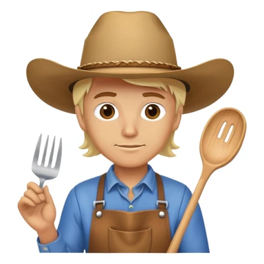 Blonde cowboy cook sticker