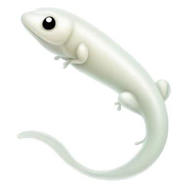 White simplistic tadpole with long tail sticker