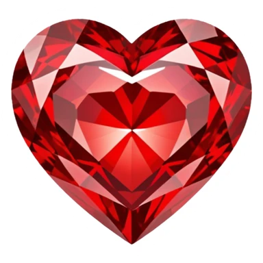 red diamond in the shape of a heart sticker