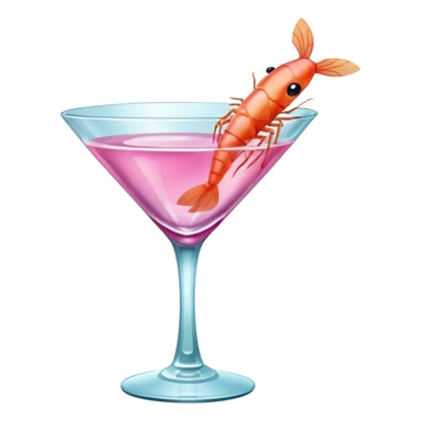 mini shrimp in martini glass sticker