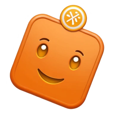 orange BINGO emoji, card shape, playful sticker