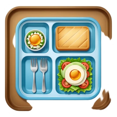 rectangle tray meal with  salad sticker