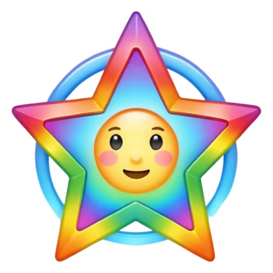 A rainbow star sticker