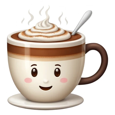 Cappuccino with frothy milk and a sprinkle of cocoa on top sticker