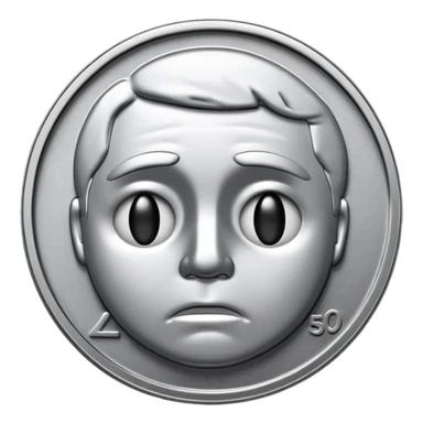 25 cent sus silver sad face art sticker