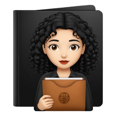 black transparent pocket black folder - with a canela skin girl with curly black hair logo  sticker