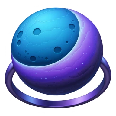 Oval shaped planet, 2 moons, ring sticker