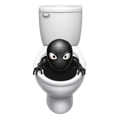 Black Spider- Man in a toilet sticker