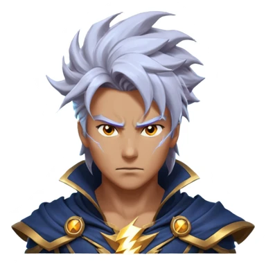 storm rider portrait, head and shoulders only, wind-swept hair, crackling lightning aura, storm clouds swirling behind, intense glowing eyes, epic fantasy vibe, 3D cartoon, mobile game icon style, clean background, no text, no watermark
 sticker