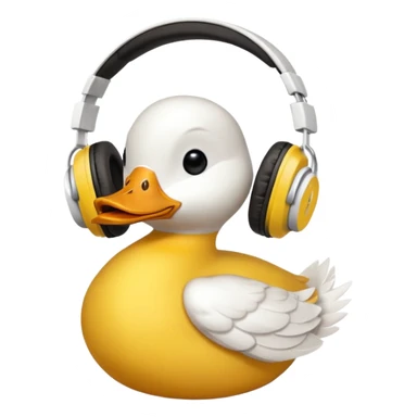 duck listening to music with headphones  sticker