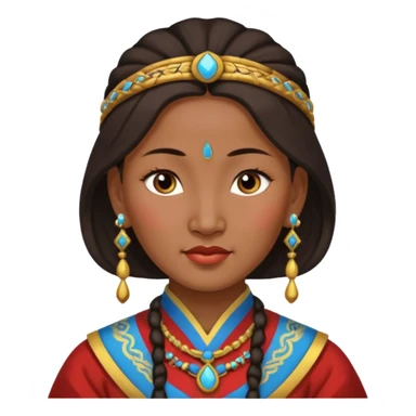 ancient mogolian woman with earrring sticker