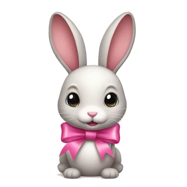 bunny wearing a pink ribbon sticker