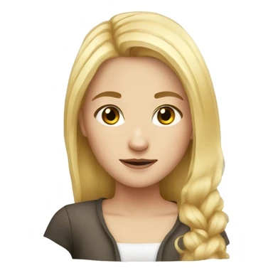 Blonde hair girl with animal sticker