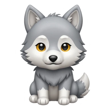 Chibi style Plush wolf sticker