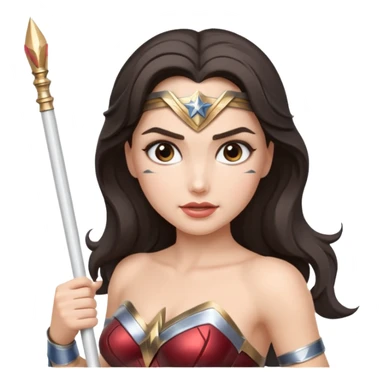 Wonder Woman holding white baton sticker