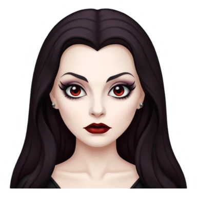Vampira with long dark brown hair sticker