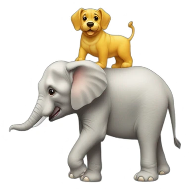 chat sur un chien sur un éléphant sticker